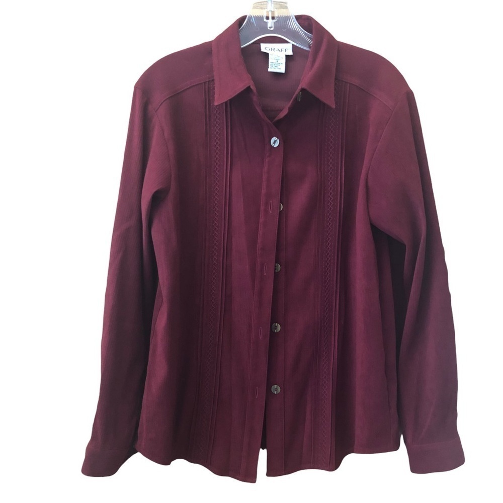 GRAFF VINTAGE/ Woman’s long sleeve button up/ Burgundy / S